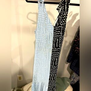 Half and half blue & black dress